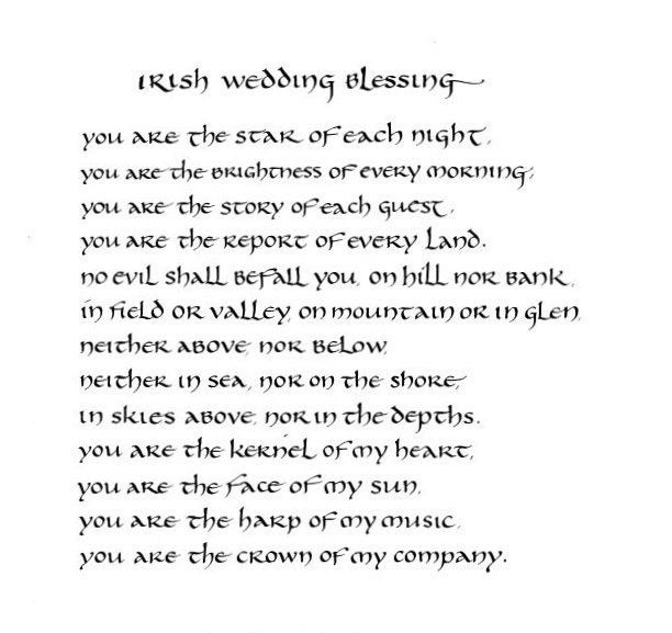 Irish Wedding Blessing original calligraphy art 8x10