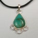 Turquoise Sterling Silver Leather Necklace Pendant Free US Shipping