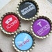 Nurses Are Awesome- Appreciation Bottlecap Magnets with White Organza Bag- Set of 4