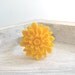 SALE- Adjustable Silver Plated Flower Ring- Dark Yellow Chrysanthemum Ring