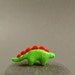 Tiny Dino - Apple Green Stegosaurus - Hand Sculpted Miniature Polymer Clay Animal