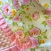 Large Pink Roses Ruffled Blanket with Pink MInky Heather Bailey Nicey Jane Roses