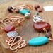 SALE. Red and Turquoise Necklace, Copper and Silver, Aluminum, Hand Linked Necklace, Wire Jewelry