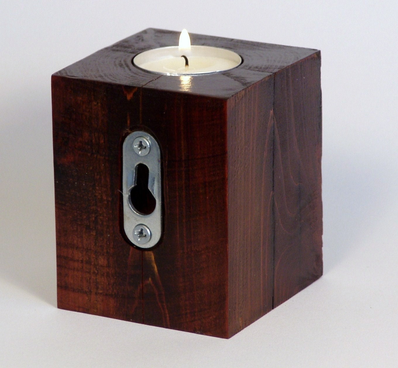 wood block candle holder . . . by gfout on Etsy