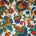 5 3/8 Yards 44 Wide Vintage 60s Bright Floral Print Bark Cloth Fabric