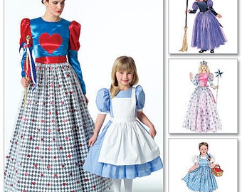 CHILD COSTUME PATTERN / Storybook Costumes / Dorothy of Oz - Alice in Wonderland - Queen of Hearts - Glinda Good Witch