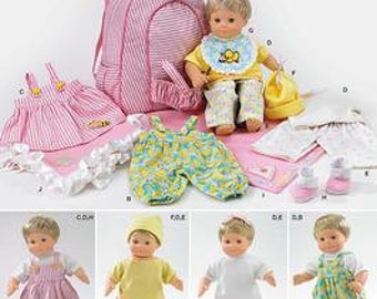 DOLL CLOTHES PATTERN - For Bitty Baby And Other Baby Dolls / Includes Pattern for Doll Carrier