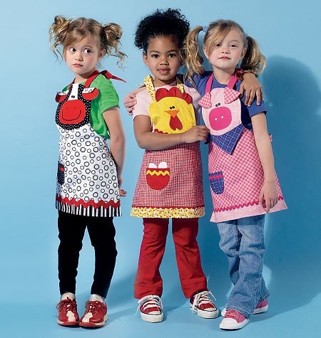 Free Sewing Pattern: Basic Child's Apron + Variations - Media