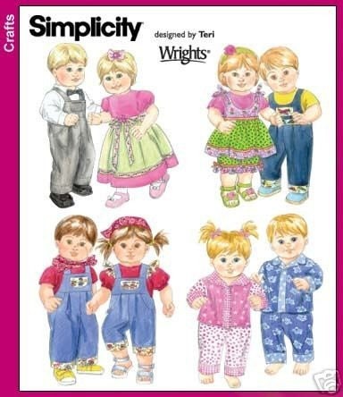 Used VINTAGE 8-9&quot; TINY TEARS, GINETTE BABY DOLL CLOTHES PATTERN