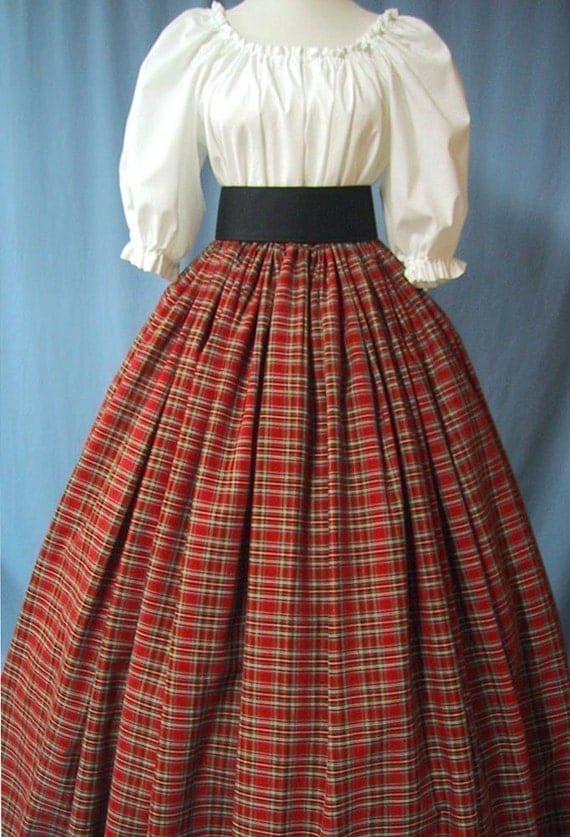 Tartan Plaid Long Skirt RenFaire Costume Scottish