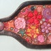 Leather Flower Garden Key Fob with Black Border