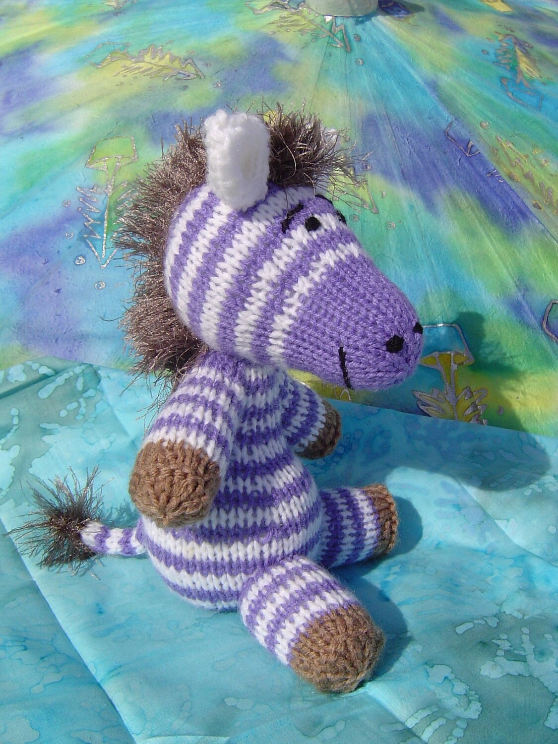 knitted zebra toy