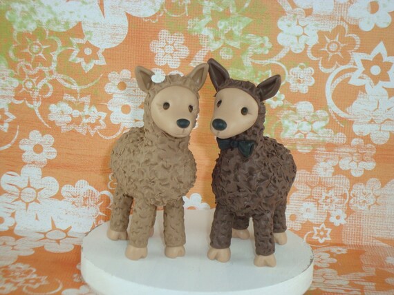custom llama cake topper reserved for Mamallama62 by mudcards
