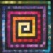 Art Quilt Wall Hanging - Rainbow Square Spiral