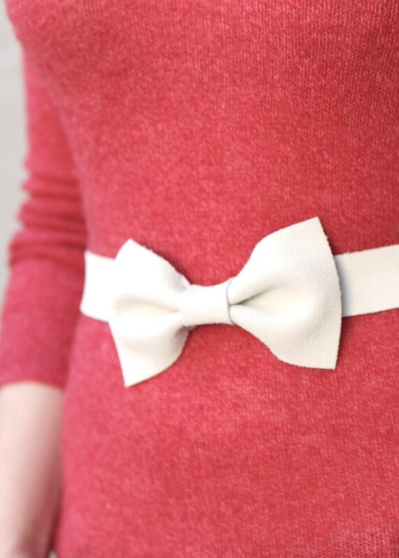 White Bow Belt