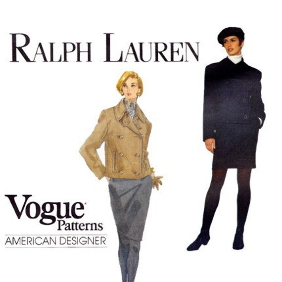  Ralph  Lauren  Jacket Skirt Vogue Sewing Pattern  34 to 38 Inch