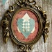 Double Hearts Love Token No. 14 - Heart in Hand Papercutting in Vintage Baroque Frame - Wedding Engagement Anniversary