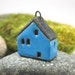BLUE...Saggar Fired Rustic House Pendant / Ornament