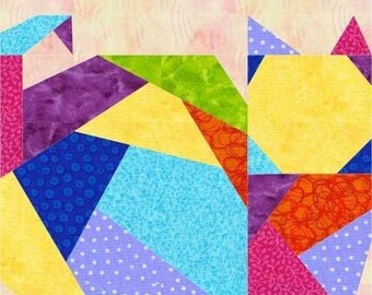 Crazy Cat Foundation Paper Piece Quilt PDF Pattern by MadCreekDesigns