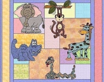Jungle Babies Applique Quilt PDF Pattern by MadCreekDesigns