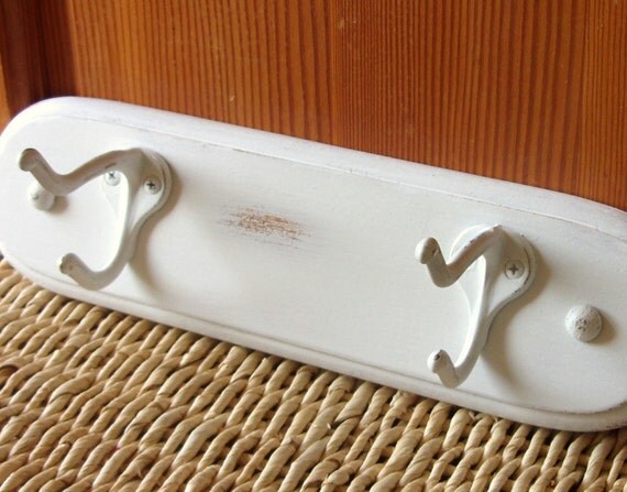 Shabby Chic White Wooden Wall Coat Rack