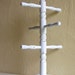 Shabby Chic White Wood Coffee Mug Holder Tea Cup Rack Jewelry Hanger