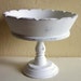 RESERVED Listing - Shabby Chic White Wooden Pedestal Bowl Upcycled Vintage