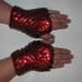 Armor Gauntlets knitted Dragonhide Scalemail Blood Red size large