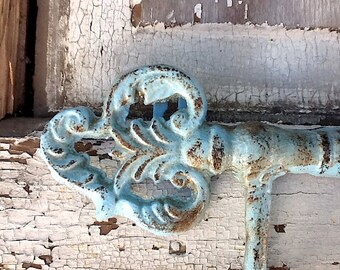 aqua wrought iron wall key holder
