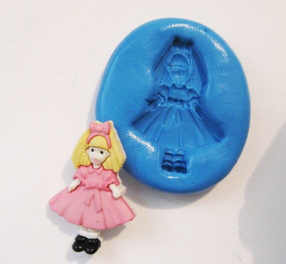 Cute Girl Flexible Silicone Push Mold For Polymer Clay