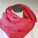 SALE Hemp silk infinity scarf wrap neck warmer in coral red