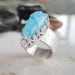 Larimar Sterling Ring - Blue Stone Cocktail Ring - Size 6 Ring