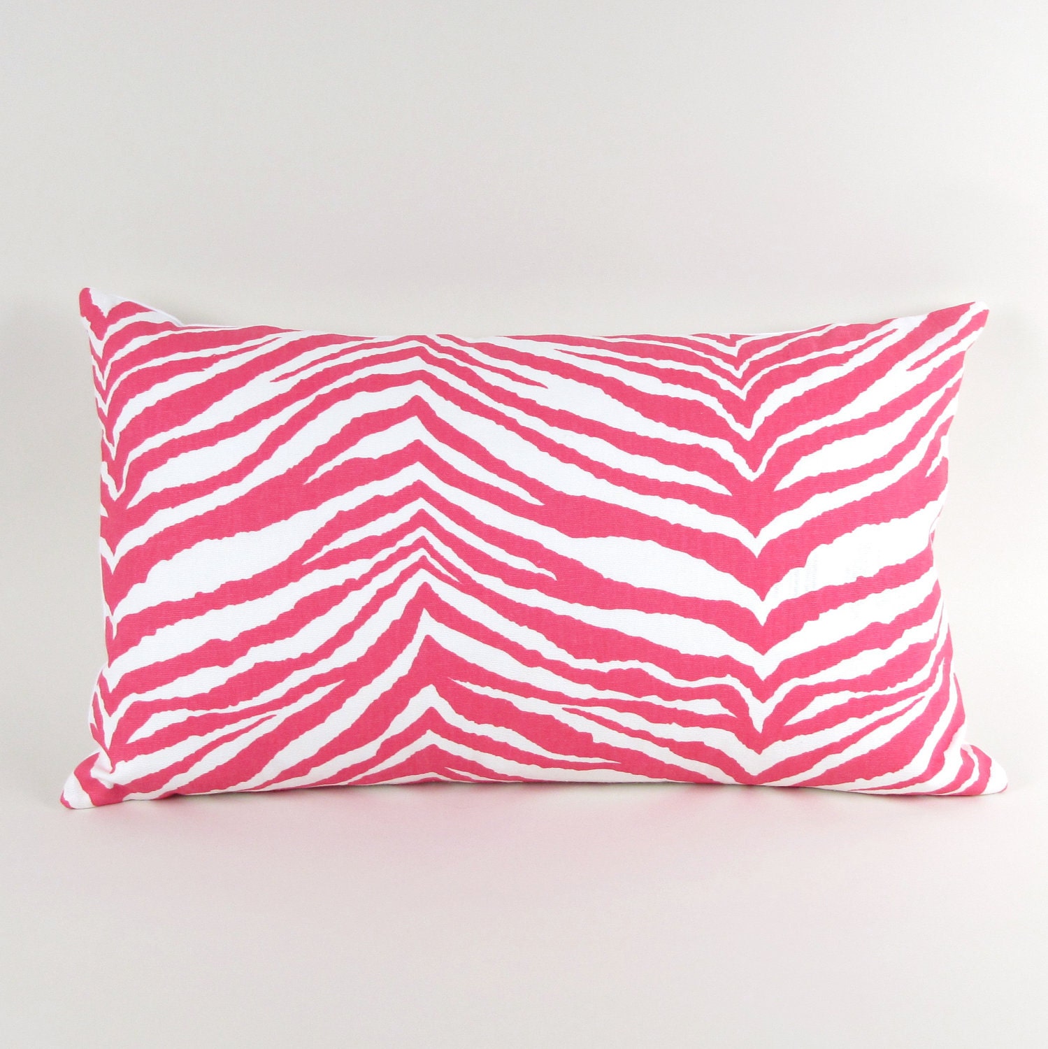 Hot Pink Zebra Pillow Cover 12 by 20 inch by MiCasaBella on Etsy