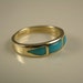 14k Gold Turquoise Ring Gold Turquoise Turquoise Inlay Band