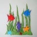 Bathroom art - Sea Garden - Handmade recycled metal wall sculpture coastal beach house