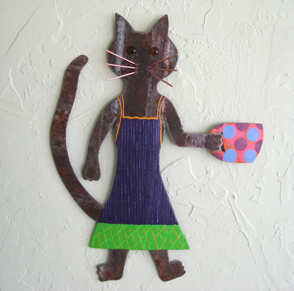 Art Sculpture Cat SALE Kitchen Wall Decor Coffee Cat