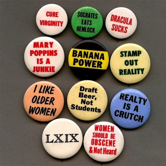 Items Similar To Lot Of Original 1960s Hippie Counter Culture Slogan