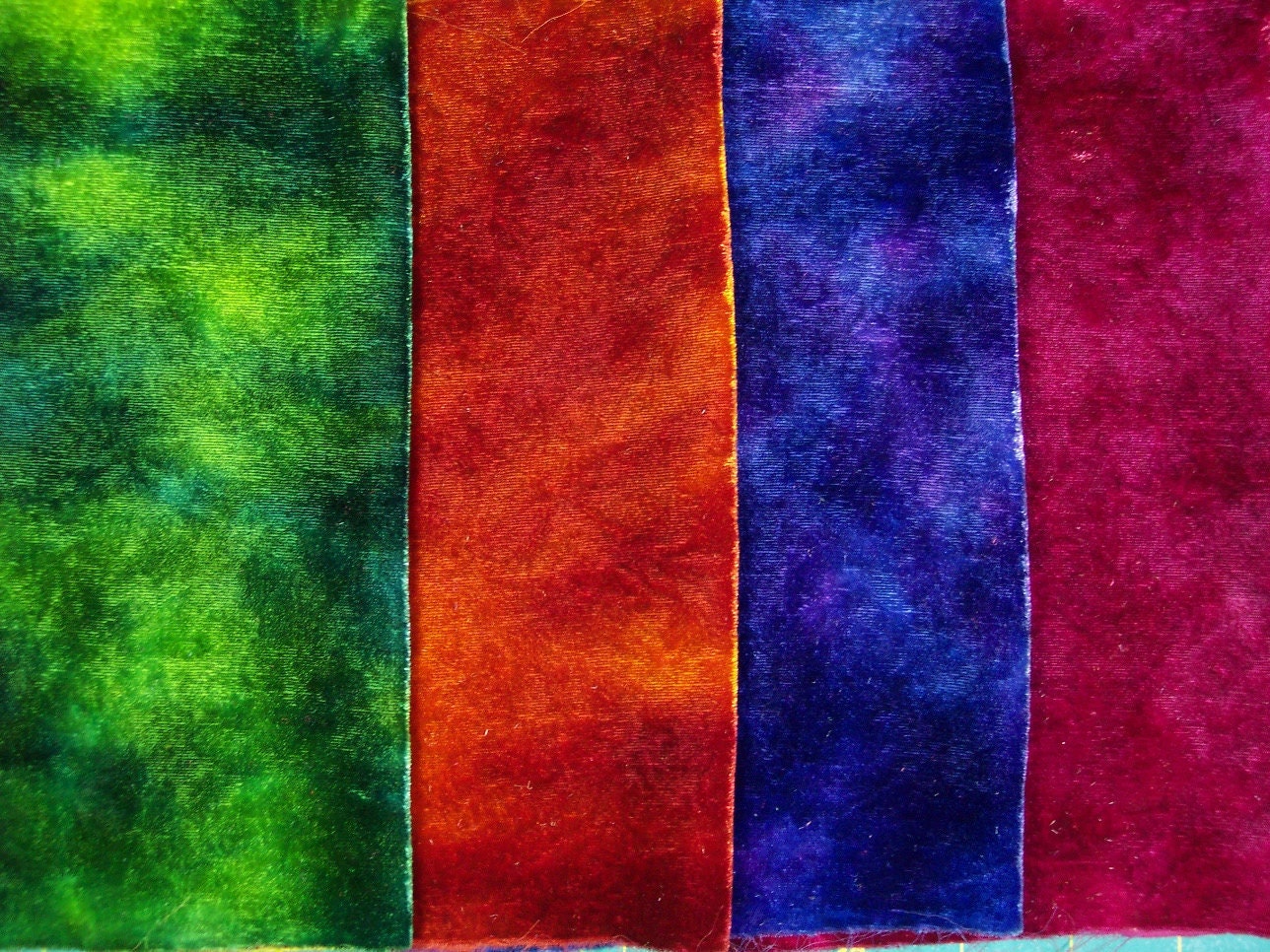 Hand Dyed Silk Rayon Velvet scrumptious color and texture