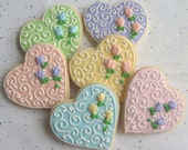 ROMANTIC HEART Decorated Cookie Favors - Wedding Heart Cookies - Heart Decorated Cookie Favors -1 dz. Il_170x135