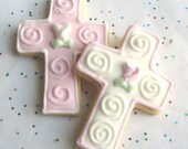 Cross Cookie Favors - Cross Decorated Cookies - First Communion Cookie Favors - Baptismal Cookie Favors - 1 dozen Il_170x135