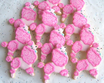 Poodle Cookies - Poodle Cookie Favors - Poodle Decorated Cookies - 1 Dozen