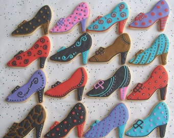 DIVA SHOES - Shoe Decorated Cookies - Shoe Decorated Cookie Favors - 1 dozen