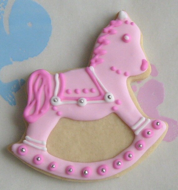 ROCKING HORSE Cookie Favors Rocking Horse Decorated Cookies