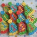 Reserved for Jill--Birthday Hat Cookies - Decorated Party Hat Cookie Favors - Party Hat Cookies - Birthday Cookie Favors - 1 Dozen
