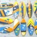 Surfboard Cookies - Surfboard Cookie Favors - Decorated Cookies - 1 Dozen