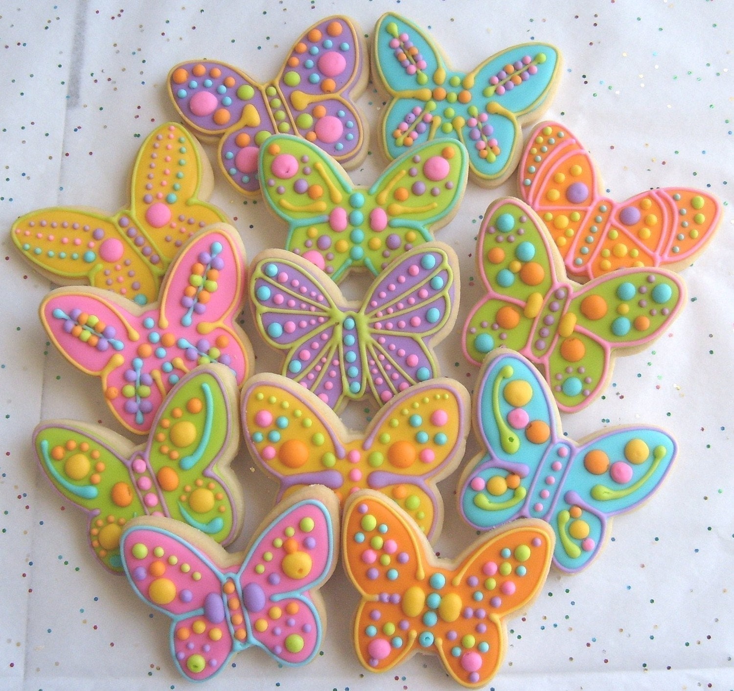 Large Butterfly Decorated Cookie Favors Butterfly Decorated
