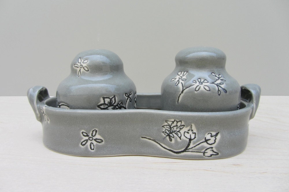 Handmade Ceramic Salt and Pepper Shaker Set