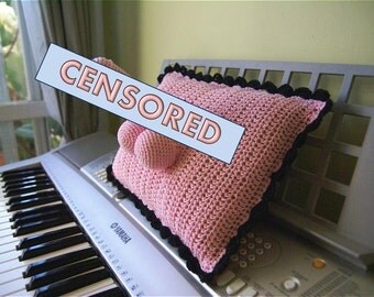 Original Gifts - Warning - Adults Only - Crocheted Willypillies - Penis Pillow in Pink Color