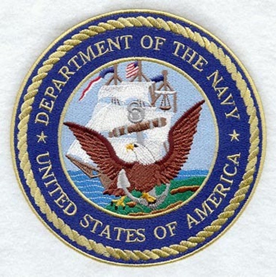 DEPARTMENT OF THE NAVY EMBLEM PATCH APPLIQUE by sewluckyembroidery