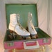 Vintage Ladies Roller Skates with Pink Case and Key
